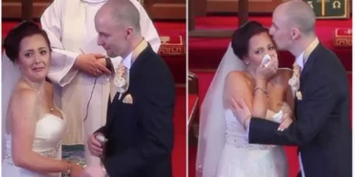 The bride has the surprise of her life during her wedding since she didn’t anticipate seeing such a lovely moment.