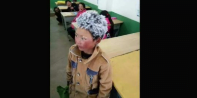 8 year old comes to school with frozen head, when teacher looks even closer his heart breaks