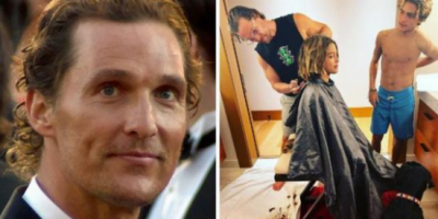 Matthew Mcconaughey Poses With Lookalike Sons In Rare Family Photo
